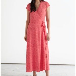 & Other Stories Printed Midi Wrap Dress